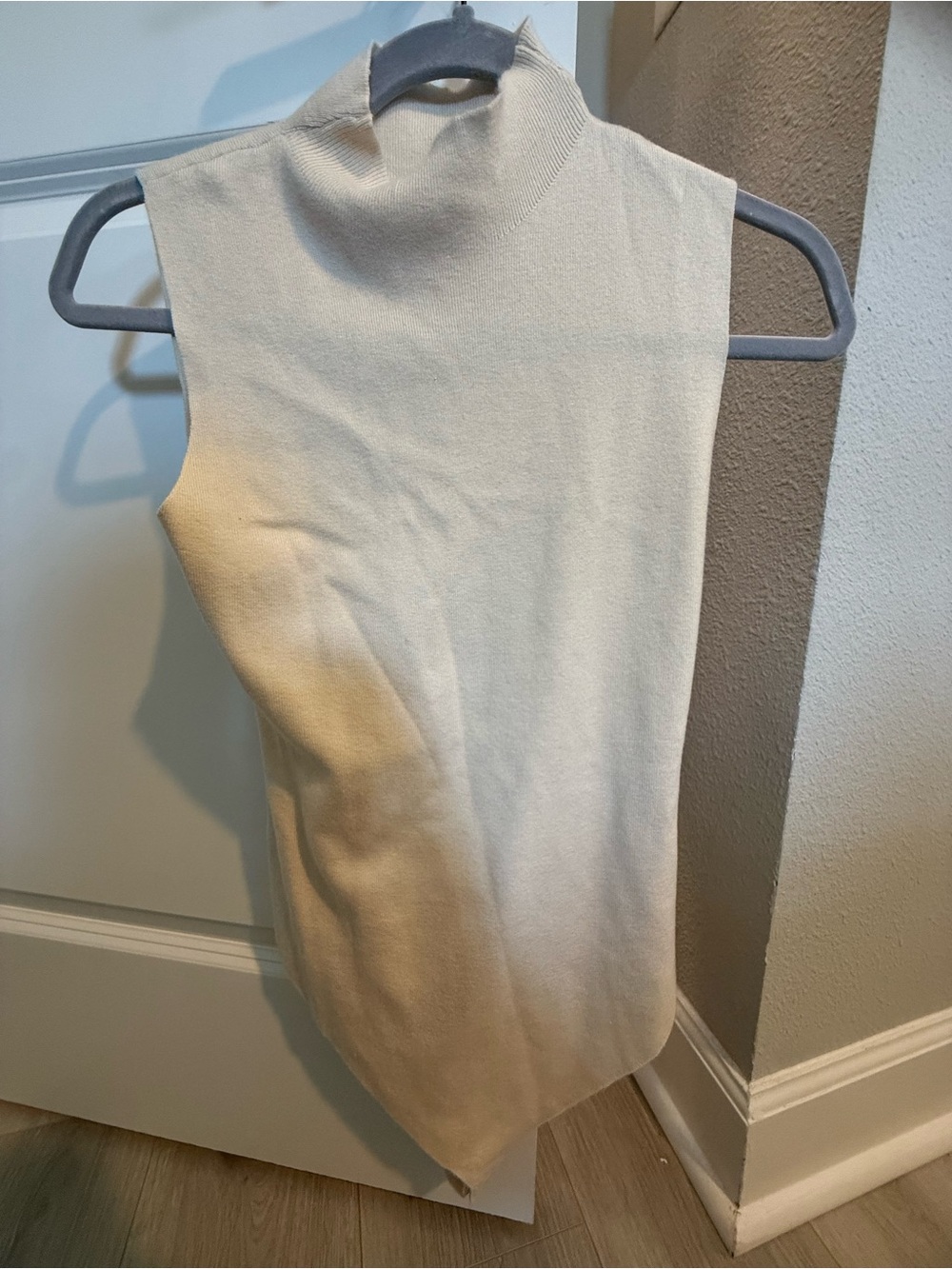 Workshop Republic Clothing Sleeveless Mock Neck Top in Cream